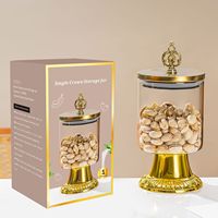 Pot en verre de rangement de luxe léger pour aliments, noix, bonbons, céréales - Scellé et pratique, cadeau promotionnel