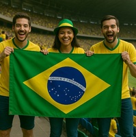 Vente en gros de produits pour les fans de football du Brésil Logo personnalisé Drapeau de maillot Vente à chaud Marchandise de souvenirs avec une grande visibilité pour les fans