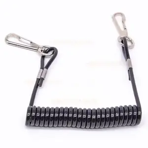 Retractable spring coil scaffold tool lanyard Elastic Spring Coil Rope Strap Leash for Fishing, Climbing, Boating, Pliers Tool