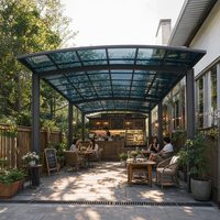 Pergola de terrasse en aluminium avec toit en polycarbonate |   Abri de restauration en plein air pour restaurant, hôtel, terrasse, cour