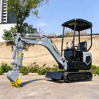Excavator Mini 1.2 Ton Laris Manis, Mesin Penggali Kecil Bersertifikasi CE EPA Euro 5, Excavator Hidrolik Multifungsi Beroda Rantai Dengan Bucket