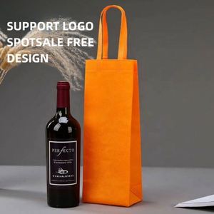 Sac fourre-tout personnalisé réutilisable en non-tissé imprimé sérigraphié avec logo sur mesure, motif lettres, pour bouteilles de vin, taille et couleur personnalisables - Product Image 4