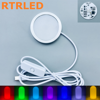 Lampe LED RGB Ronde Imprimée en 3D avec Interface Type-C et Télécommande, Luminaire Compact à Montage en Surface pour Bambu Lab