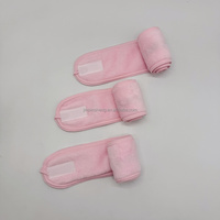 Bandeau de yoga réglable en flanelle pour le lavage du visage, marque PSH, pour spa, maquillage, recyclable, logo personnalisé, coloré, modèle pour soins de la peau