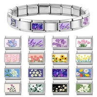 Pulsera Modular Multifuncional con Dijes Entrelazados de Estilo Kawaii con Temática Floral, Inspirada en Italia, con Baño Electrolítico Cristiano