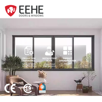 Fenêtre coulissante EEHE en aluminium certifiée NFRC, insonorisée, étanche, à double vitrage, avec cadre en grille d'aluminium
