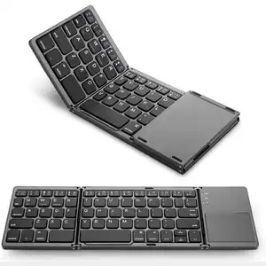 Smart Mini Size Rechargeable Wireless BT Foldable Keyboard For Android Windows And Smartphone IOS Ipad