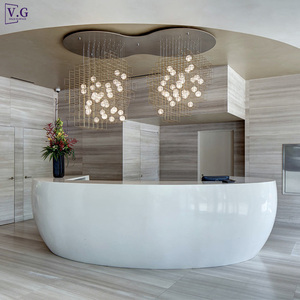 Mostrador <span class=keywords><strong>de</strong></span> Recepción Moderno Blanco <span class=keywords><strong>de</strong></span> Superficie Sólida Personalizable, Muebles <span class=keywords><strong>de</strong></span> Recepción <span class=keywords><strong>de</strong></span> Corian para Hoteles y Bancos, Garantía <span class=keywords><strong>de</strong></span> 10 Años - Product Image 1