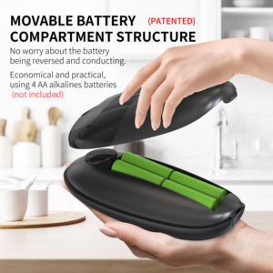 Ouvre-boîte électrique automatique à piles, démarrage à une touche, bord lisse, ouvre-couvercle intégré pour la plupart des boîtes - Product Image 5