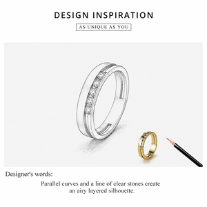 แหวนเซอร์คอนแบบแยกส่วน สแตนเลสสตีล ชุบทอง 14K ด้วยระบบสุญญากาศ เครื่องประดับสีทอง - Product Image 5