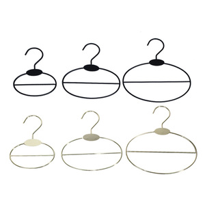 شماعات عرض مناشف معدنية ذهبية طبقة مزدوجة منظم معطف وشاح مربع نمط أنيق بيضاوي الشكل 2 حلقات شماعات معدنية - Product Image 4