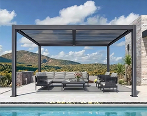 Retractable louver aluminum gazebo Modern Style Patio Waterproof Aluminum Pergola Canopy Garden aluminum pavilion pergola - Product Image 5