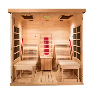 2021 New Design Custom Far Infrared Sauna For Sale To Europe Canada Hemlock NO EMF Solid Wood Traditional Sauna Room For Therapy