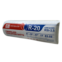 NAIMA 202-96 Panneaux d'isolation en fibre de verre rose R20 pour murs à ossature bois 2x4 2x6, écologiques avec contenu recyclé