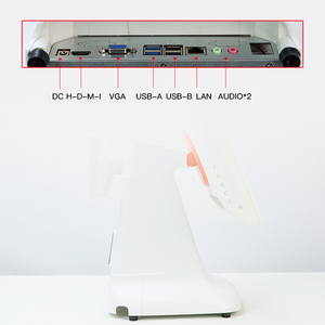 Sistema Pos Todo en uno PC Caja Registradora de 15,6 pulgadas Mahine Pantalla táctil dual Punto de venta Sistema Pos todo en 1 con impresora 2D - Product Image 6