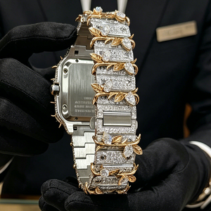 <span class=keywords><strong>Montre</strong></span> VVS Moissanite de <span class=keywords><strong>luxe</strong></span> <span class=keywords><strong>automatique</strong></span> pour <span class=keywords><strong>homme</strong></span>, forme carrée, style designer, livraison directe, <span class=keywords><strong>montre</strong></span> hip-hop entièrement sertie de diamants - Product Image 3