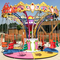 Attractions de fête foraine : Petite chaise volante Lotus, mini chaise volante rotative, manèges de parc d'attractions, jeux pour enfants