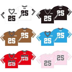 Maillot de football américain court personnalisé pour femme, débardeur court en mesh style streetwear pour filles - Product Image 2