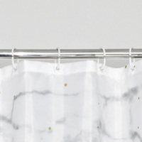 Rideau de douche en tissu Polyester, Style marbre, à points dorés scintillants et lettres imprimées,