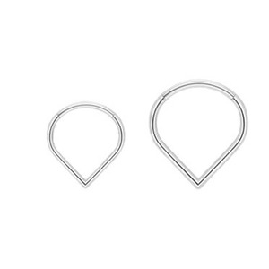 Water <b>Drop</b> Hinged Rings 316L Stainless Steel | Hypoallergenic Nose Septum Ear Piercing Jewelry 8mm 10mm - Product Image 5