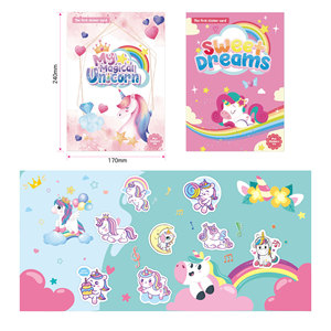 Venta al por mayor DIY escena stickern unicon <span class=keywords><strong>bestia</strong></span> disfraz rompecabezas <span class=keywords><strong>libro</strong></span> de pegatinas para niños - Product Image 2