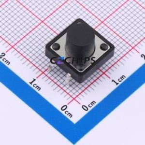 K2-1103DP-J4CW-04 Tactile Switch Through hole-4P,12x12mm Switch Single Pole Single Throw Round Button 2.5N Through Hole - Product Image 1