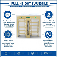 Torniquete de Doble Carril de Altura Completa para Exteriores, Sistema de Control de Acceso de Seguridad con Reconocimiento Facial, RFID y Código QR para Edificios