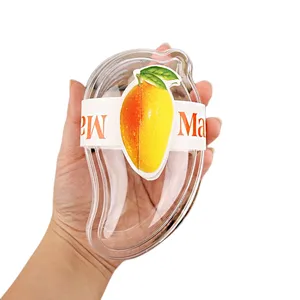 Baking Cake Packaging Box Mango Fruit Shape Mousse Cake Box Transparent PET Plastic Food PE Bulk Disposable Small Clear Cake Box