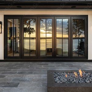 Porte pliante extérieure en accordéon de véranda personnalisée Porte coulissante en verre pour patio Porte pliante en aluminium - Product Image 2