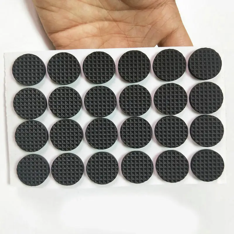 Rubber Pad 1/2 Mm Dikke Zwarte Ronde Slip Schorsing Plakband Elektrische Bescherming Meubels Benen Op Stansen