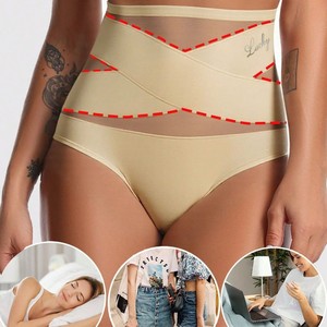 [Exclusivo Transfronterizo] para Europa y EE. UU. <span class=keywords><strong>Ropa</strong></span> <span class=keywords><strong>Interior</strong></span> Femenina de Tallas Grandes, Bragas de Cintura Alta sin Costuras con Control de Abdomen - Product Image 4