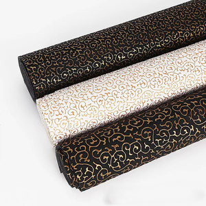 Cuero Sintético Metalizado de 0.5 <span class=keywords><strong>mm</strong></span> con Patrón Floral en Relieve, Tela de PVC para Tapicería, Papel Tapiz, Cajas y Escritorios - Product Image 2