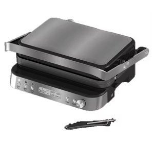 Machine à sandwich Panini avec <span class=keywords><strong>plaques</strong></span> <span class=keywords><strong>amovibles</strong></span>, gril d'intérieur sans fumée avec thermomètre à <span class=keywords><strong>viande</strong></span>, grilles électriques à contact - Product Image 1