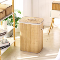 Panier à linge en bambou extra large et écologique avec poignée et couvercle pour organiser les vêtements sales – Fabriqué en Chine