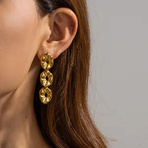 Anting-anting desainer populer merek mewah 925 anting perak murni anting-anting menjuntai rumbai daun teratai wanita