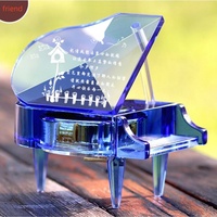 Groothandel Kristallen Bruiloft Verjaardag Valentijnsgeschenken Souvenir Kristallen Ambachten Muziekdoosje met liedje Kristallen Grand Piano