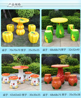 Sculpture de table et de chaise en fibre de verre pour plantes et fruits, vente en gros d'usine, champignon, fraise, maïs, décoration de maternelle