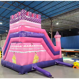 Castillo Inflable Personalizado con Tobogán, Diseño de Princesa <span class=keywords><strong>Disney</strong></span>, Color Rosa, de Grado Comercial para Parques Temáticos - Product Image 3