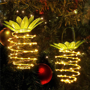 Luz Led nocturna impermeable para exteriores, lámpara colgante Solar con forma de <span class=keywords><strong>piña</strong></span> para jardín, decoración familiar de Año Nuevo - Product Image 4