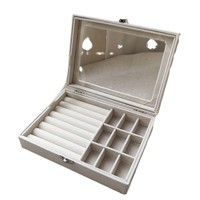 Boîte de rangement pour bijoux haut de gamme exquise - Étui compact tout-en-un pour boucles d'oreilles, bagues, bracelets, cadeau portable