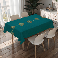 Nappe de table rectangulaire en PVC imprimé marron RNPT, motif tropical, imperméable et anti-taches