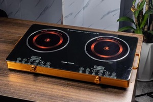 Cocina de Inducción <span class=keywords><strong>Infrarroja</strong></span> de 3500W, Nueva <span class=keywords><strong>Estufa</strong></span> Eléctrica de Cerámica de Doble Quemador para el Hogar, Placa de Inducción Doble Multifuncional - Product Image 4