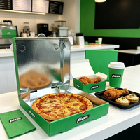 Boîte d'emballage carrée pour pizza SP4862 avec carton ondulé et doublure en aluminium, boîte à pizza pour la livraison de nourriture, à emporter, utilisation en restaurant