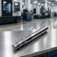 Fraise à 4 dents en carbure de tungstène personnalisée, outil de fraisage CNC HRC 55/60, revêtement AlTiN, fraisage en pente, support ODM OEM