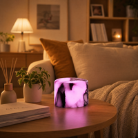 Lampe LED sans fil à commande tactile moderne, en marbre naturel, rechargeable, à intensité variable, pour chevet et bureau, idéale pour les hôtels