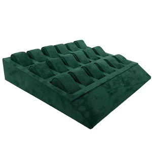 Boîte de rangement de luxe pour montres, 18 emplacements, en PU vert, résistante aux chocs, présentoir pour vitrine ou comptoir - Product Image 1