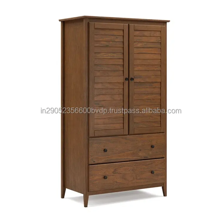 Manufacturer And Exporter Grain Wood Furniture Greenport Solid Wood 2 Door Armoire Brown Colour Presents Contemporary For Home
