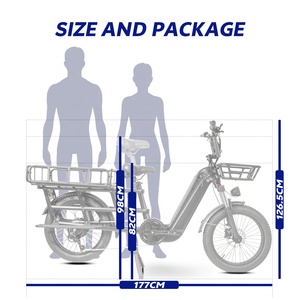E-Bike Fat Tire a Scavalco Basso a 7 Velocità 500W 48V 20Ah, Bici Elettrica Fat Tire in Alluminio, Bici da Carico Elettrica - Product Image 2