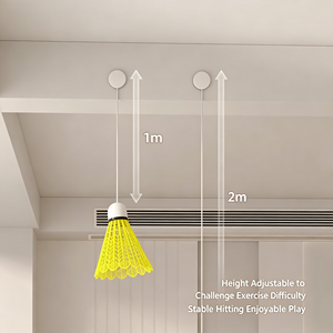 Entraîneur de badminton mural pour entraînement individuel avec corde élastique réglable en hauteur et volant de rebond pour utilisation à domicile ou en salle de sport - Product Image 5