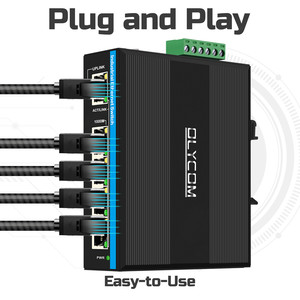 E57 interruttore di rete di PoE gestito da un <span class=keywords><strong>Web</strong></span> intelligente a 4 porte compatibile con E-mark industriale Gigabit - Product Image 3